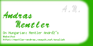 andras mentler business card